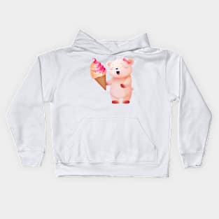 Bear With Ice Cream Kids Hoodie